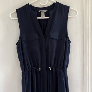 navy flowy dress